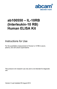 ab100550 – IL-10RB (Interleukin-10 RB) Human ELISA Kit Instructions for Use