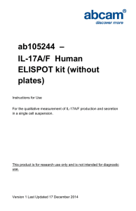 ab105244  – IL-17A/F  Human ELISPOT kit (without plates)