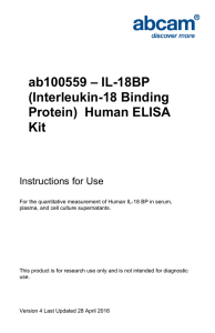 ab100559 – IL-18BP (Interleukin-18 Binding Protein)  Human ELISA Kit