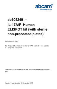 ab105249  – IL-17A/F  Human ELISPOT kit (with sterile non-precoated plates)