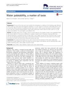 Water palatability, a matter of taste Open Access Manon A. M. Houben