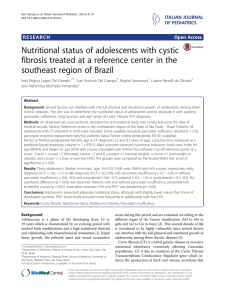 Nutritional status of adolescents with cystic southeast region of Brazil