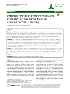 Extraction Kinetics of phytochemicals and antioxidant activity during black tea