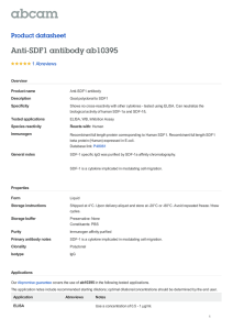 Anti-SDF1 antibody ab10395 Product datasheet 1 Abreviews Overview