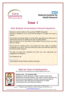 Issue 1 West Midlands Stroke Research Network Newsletter