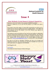 Issue 4  West Midlands Stroke Research Network Newsletter