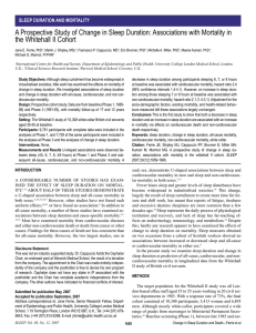 A Prospective Study of Change in Sleep Duration: Associations with... the Whitehall II Cohort