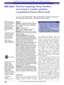 Daytime napping, sleep duration and serum C reactive protein: