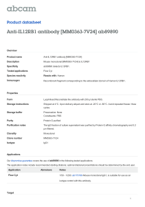 Anti-IL12RB1 antibody [MM0363-7V24] ab89890 Product datasheet Overview Product name