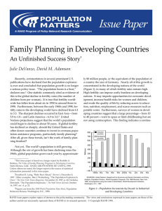 Issue Paper Family Planning in Developing Countries POPULATION MATTERS