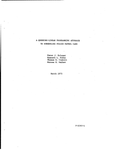 A QUEUEING-LINEAR  PROGRAMMING  APPROACH J. Peter