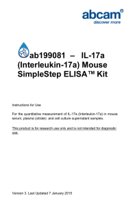 ab199081  –   IL-17a (Interleukin-17a) Mouse SimpleStep ELISA™ Kit