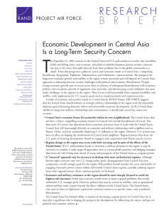 T Economic Development in Central Asia Is a Long-Term Security Concern