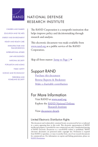 The RAND Corporation is a nonprofit institution that research and analysis.