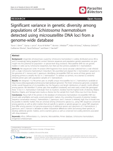 Significant variance in genetic diversity among Schistosoma haematobium populations of