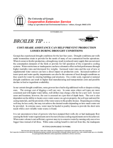BROILER TIP . . . Cooperative Extension Service LOSSES DURING DROUGHT CONDITIONS