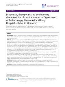 Diagnostic, therapeutic and evolutionary characteristics of cervical cancer in Department