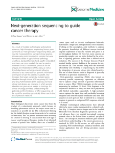Next-generation sequencing to guide cancer therapy R E V I E W