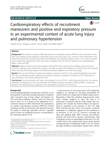 Cardiorespiratory effects of recruitment maneuvers and positive end expiratory pressure