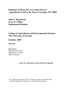 Estimates of Mean Per Acre Sales Price of John C. Bergstrom