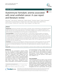 Autoimmune hemolytic anemia associated with renal urothelial cancer: A case report