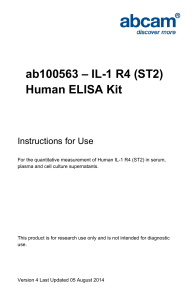 ab100563 – IL-1 R4 (ST2) Human ELISA Kit Instructions for Use