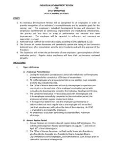 INDIVIDUAL DEVELOPMENT REVIEW FOR STAFF EMPLOYEES POLICY AND PROCEDURES