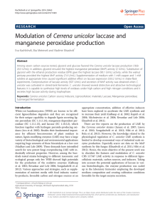 Modulation of Cerrena unicolor laccase and manganese peroxidase production Open Access