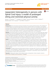 Lipoprotein heterogeneity in persons with sitting and restricted physical activity