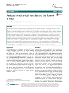 Assisted mechanical ventilation: the future is now! Open Access