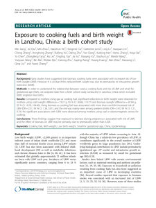 Exposure to cooking fuels and birth weight Open Access