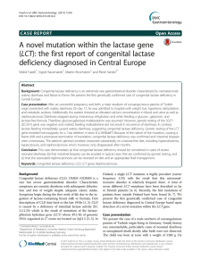 A novel mutation within the lactase gene