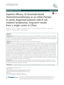 Superior efficacy of rituximab-based chemoimmunotherapy as an initial therapy