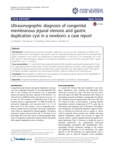 Ultrasonographic diagnosis of congenital membranous jejunal stenosis and gastric