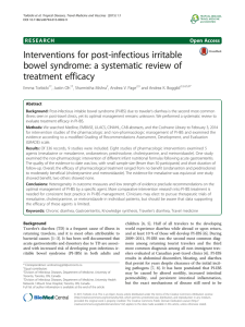 Interventions for post-infectious irritable bowel syndrome: a systematic review of treatment efficacy
