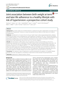 Joint association between birth weight at term