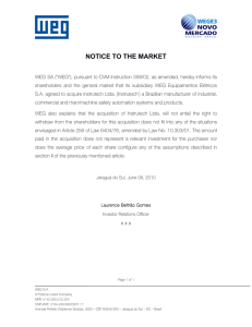 NOTICE TO THE MARKET