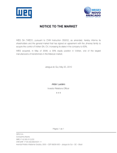 NOTICE TO THE MARKET