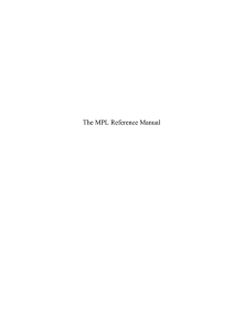 The MPL Reference Manual