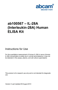 ab100567 – IL-28A (Interleukin-28A) Human ELISA Kit Instructions for Use