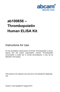 ab100656 – Thrombopoietin Human ELISA Kit Instructions for Use