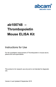 ab100748  – Thrombopoietin Mouse ELISA Kit Instructions for Use