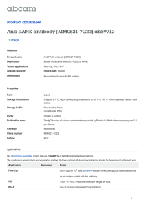 Anti-RANK antibody [MM0521-7G22] ab89912 Product datasheet 1 Image Overview