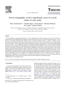 Novel conopeptides of the I-superfamily occur in several *, Isabelle Huys