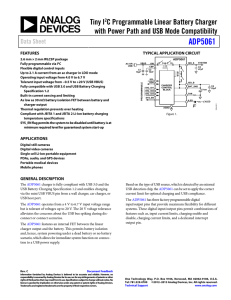 ADP5061 Tiny I C Programmable Linear Battery Charger