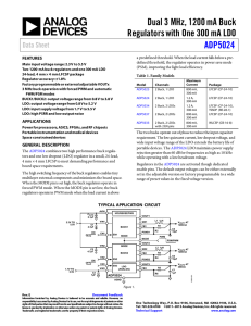 Dual 3 MHz, 1200 mA Buck  ADP5024