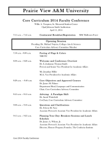 Prairie View A&amp;M University Core Curriculum 2014 Faculty Conference