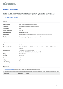 Anti-IL21 Receptor antibody [4A9] (Biotin) ab95712 Product datasheet 2 References 1 Image