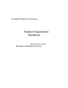 Student Organization Handbook Division of Student Services