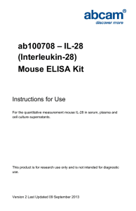 ab100708 – IL-28 (Interleukin-28) Mouse ELISA Kit Instructions for Use